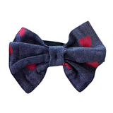 All Hearts Denim Bow