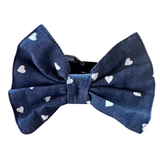 Mini Hearts Denim Bow